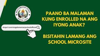 PAANO BA MALAMAN KUNG ENROLLED NA ANG IYONG ANAK? BISITAHIN LAMANG ANG SCHOOL MICROSITE