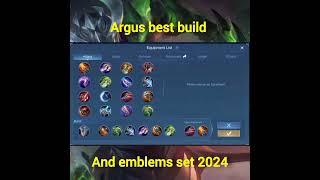 Argus best build and emblems set 2024 #mlbb #bestbuild #argus # emblems