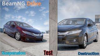 BeamNG.Drive - 2014 HONDA CITY - Suspension Test & Destruction - CrashedGamer