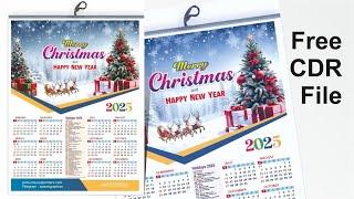 Merry Christmas, Happy New Year 2025, Calendar Design