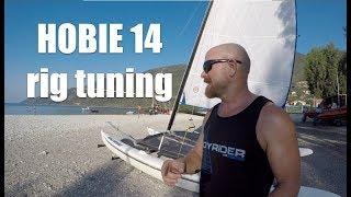 Hobie 14 tuning   mast rake and pre bend  Introducing the under trampoline wire!