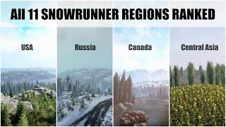 Snowrunner All 11 Regions ranked from worst to Best | All 8 Phases & Base Game regions