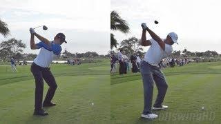 TIGER WOODS VS JUSTIN ROSE - SYNCED SIDE BY SIDE - 2013 GOLF SWING REG & SLOW MOTION - 1080p HD