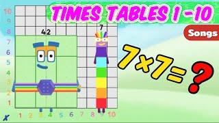 Numberblocks ｜Times Tables Songs 1-10｜for kids