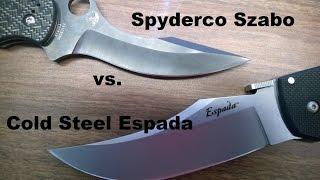 Comparison Spyderco Szabo vs Cold Steel Espada