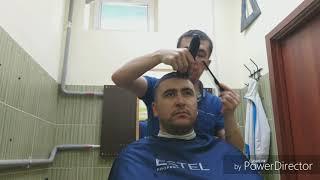 Erkaklar soch turmaki. Men's haircut under the machine. Мужская стрижка под машинку