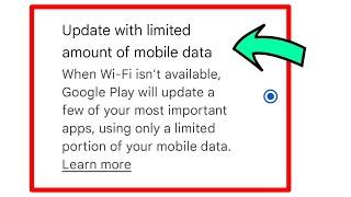 What Is Update with limited amount of mobile data play store