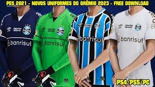 PES 2021 - NOVOS UNIFORMES DO GRÉMIO 2023 By: R4VCK - PS4/PS5/PC - 4K