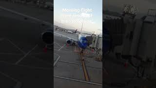 early morning flight from reno tahoe airport to SFO then to Taiwan