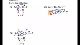 Year 9 and 10 - Solving Linear Equations