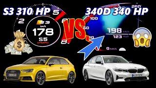  $90K Diesel Beast vs. Turbo Hot Hatch! BMW M340d vs. Audi S3 – Drag Race Showdown 