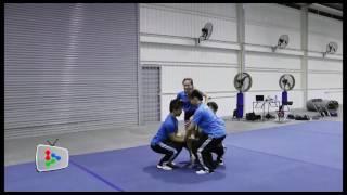 Learn to Cheer Episode 1 - Giddy up mount with waterfall dismount