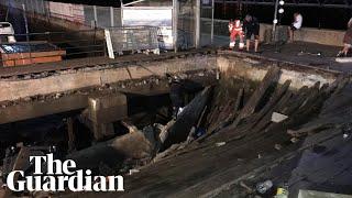 Platform collapses into sea at music festival in Spain