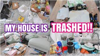 MY HOUSE IS TRASHED! | EXTREME LONG CLEAN WITH ME | MESSY HOUSE TRANSFORMATION