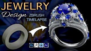 Blue Stone Ring / Jewelry Design / ZBrush Timelapse / Aleksandr Platonychev