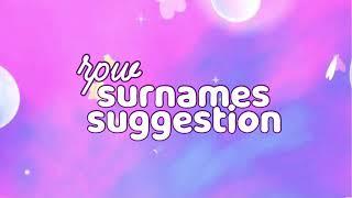 RPW | Surnames suggestion.