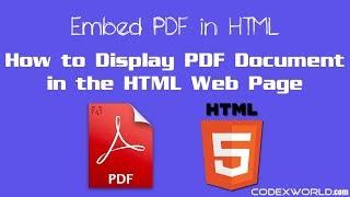 How to Embed PDF Document in HTML Web Page