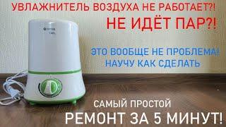 Увлажнитель воздуха не работает. Не идет пар. Простой ремонт за 5 минут.