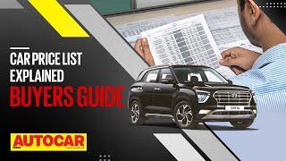 Car price list explained | Buyers Guide | Autocar India