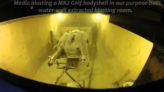 Car Bodyshell Media Blasting at Retropower, UK