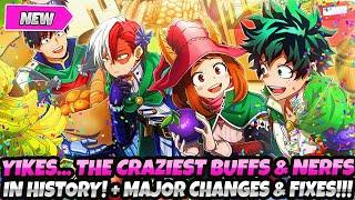 *YIKES... THE CRAZIEST BUFFS & NERFS IN HISTORY!!* + MAJOR CHANGES & FIXES! (My Hero Ultra Rumble