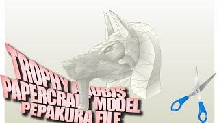 Anubis trophy papercraft model pepakura file. pdo and pdf