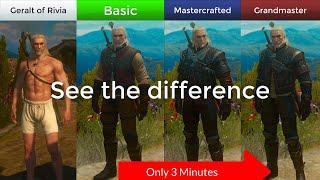 Every WItcher Gear Upgrades in 3 Minutes - Timelapse - Grandmaster Witcher Set - The Witcher 3