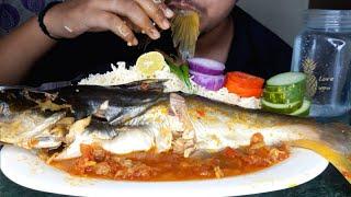 FULL FISH CURRY WITH RICE || BENGALI STYLE || EATING SHOW || SALAD || Hungry gadwali