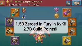 1.5B Zeroed in Fury in KvK!! #lordsmobile