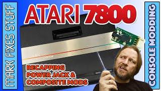 Modding an Atari 7800 NTSC - Composite Mod, Power Connector Change, Recap & Test!