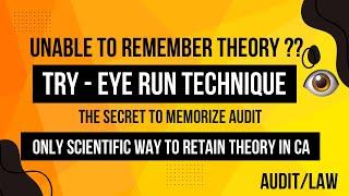  How to revise theory subjects in CA ? The correct approach to remember audit and law in CA !