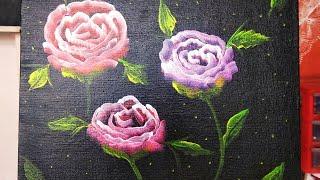 How to make one-stroke painting| Easy flower painting tutorial| Kirti's Art