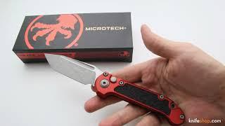 Microtech 1136 12RD 2023 LUDT Gen III AUTO Folding Knife 3 45 M390MK Stonewashed Tanto Blade, Red Al