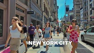 New York Manhattan Summer Walk, 6th Avenue, Bryant Park, Lafayette Street, Broadway, Union Square 4K