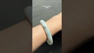#0309 Green Yellow Flower Light Lavender Jade Bangle Size 58.7 #huajade #handmade #jewelry