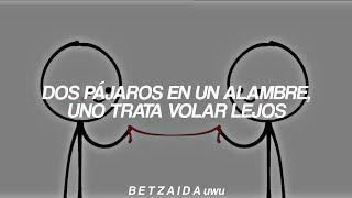 "Two birds on a wire, one says "c'mon" and the other says "i'm tired"..." [Tiktok] (Sub. Español)