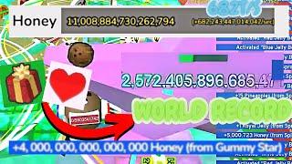 I BROKE THE HONEYDAY WORLD RECORD IN BEE SWARM SIMULATOR! (20QD TOTAL!)