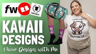 Print on Demand Kawaii Design Tutorial - Fourthwall Merch Shop, Teepublic & RedBubble