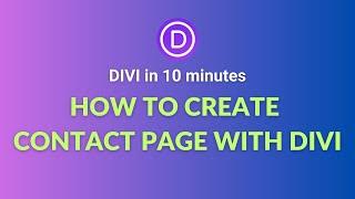 How to create contact page with Divi builder - tutorial!