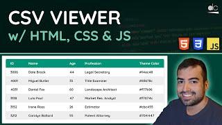 CSV Viewer with HTML, CSS & JavaScript - Project Video