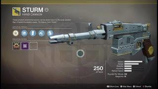 Destiny 2 - The complete guide on the exotic hand cannon STURM!!!