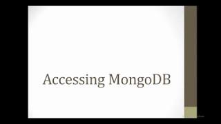 AccessingMongoDB