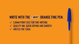 Write the finest lines with the BIC® Orange Fine Pen, in quality ink with a 0.8 mm point size.