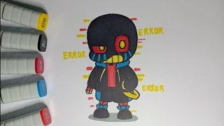 How To Draw Error Sans Chibi Very Easy