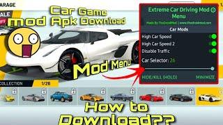 Mod menu apk Download | Extreme car Driving simulator mod apk