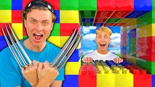 ESCAPING 100 Layers of GIANT LEGOS vs TRAMPOLINES!!