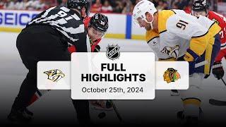 Predators at Blackhawks | October 25, 2024 | NHL Full Game Highlights