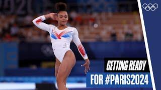 French gymnast Mélanie de Jesus dos Santos gets in the zone for #Paris2024!