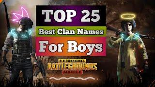 TOP 25 Clan Names for PUBG Mobile | Best Pubg Squad Names Ideas| Pubg stylish clan names