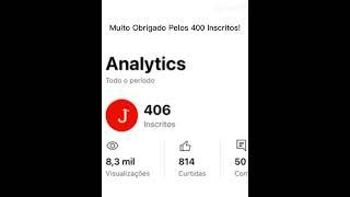 Muito Obrigado Pelos 400 Inscritos!